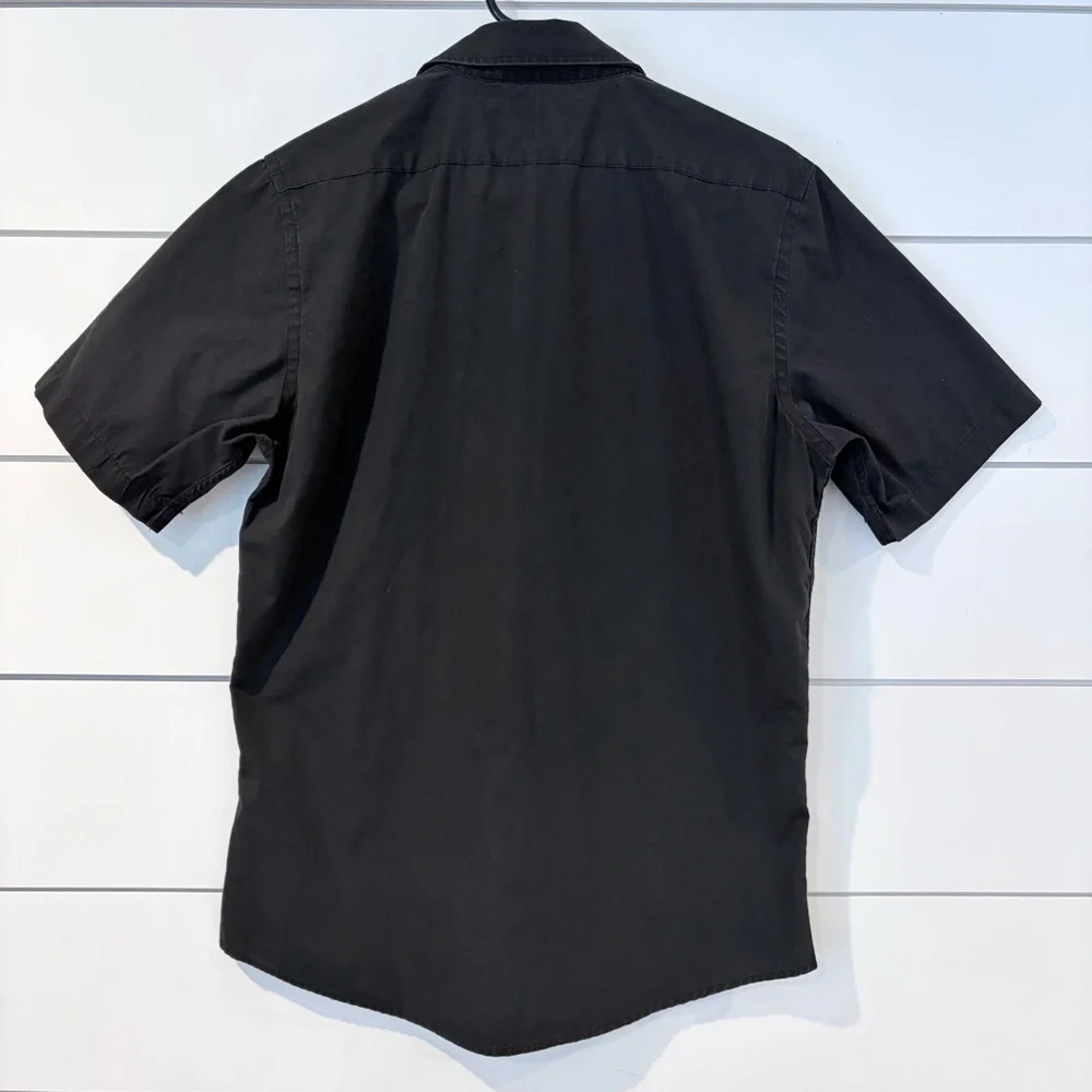 Airwalk Black Utility Button Up Shirt Mens M Skate Y2K Workwear Grunge - Picture 3 of 7